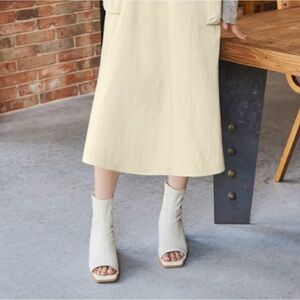 NWT GU Uniqlo Ultra Stretch boots open toe heel boots